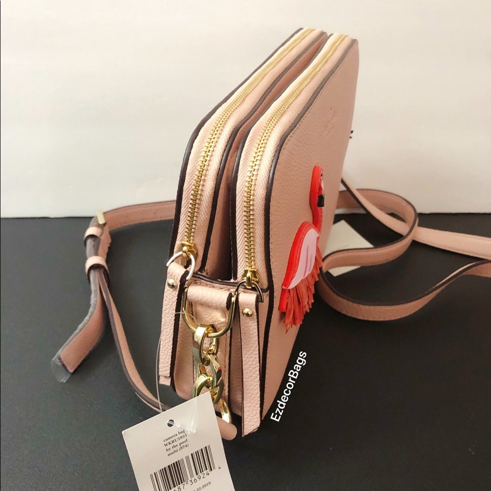 NWT Kate Spade Flamingo Leather Crossbody Bag - Picture 3 of 8